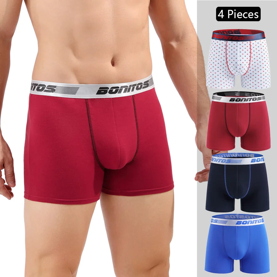 Boxer Shorts Men's Panties Homme Underpants Boxershorts Underwear for Man Cotton Male Couple Sexy Set Calecon Lot Soft Box 4pcs