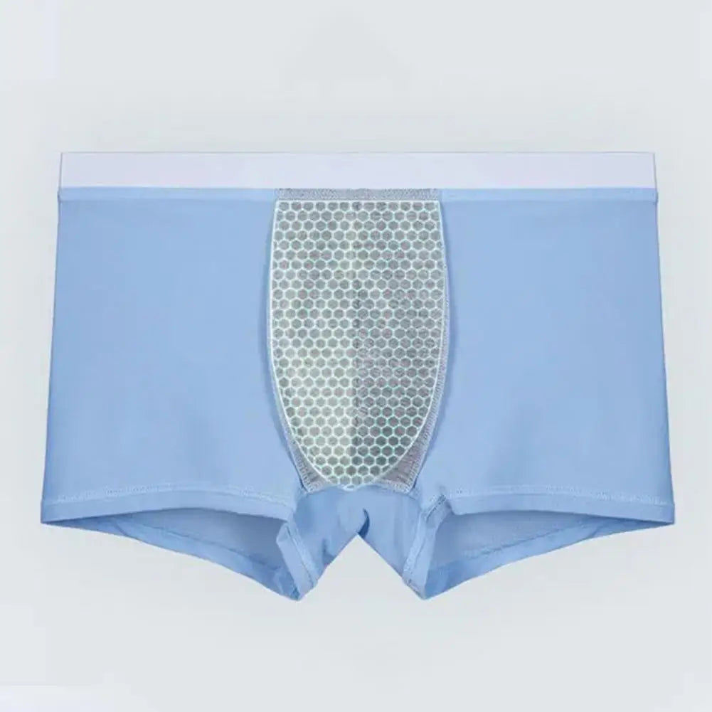 4pcs Boxer Shorts Men's Ice Silk Underwear Cool Underpants Breathable Sexy Thin Panties U Convex Lingerie Wholesale Lots L-6XL