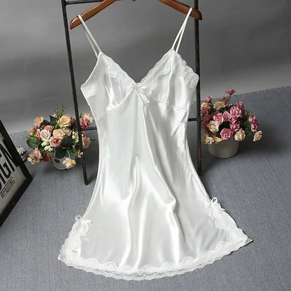 Sexy Lace Patchwork Camisola Lingerie Nighty Wedding Dress Sleep Wear Nightdress Clothes Women's Nightgowns Sexy Nightwear