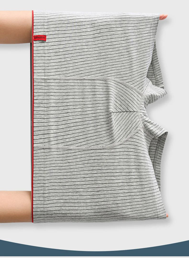 Men's boxer underwear Soft, breathable and comfortable men's briefs Striped trendy personality casual loose boxers