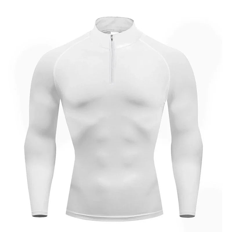 Compression Long Sleeve Polo Shirts Mens Running T-shirts Trainning & Exercise Gym Sportswear Quick Dry Fitness Sports Tshirt