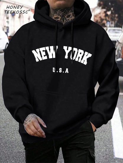 Brooklyn Est 1998 New York Printing Men Hoodies Harajuku Crewneck Hoodie Fashion Oversize Hoody Autumn Comfortable Tracksuit