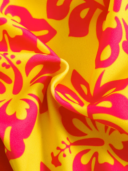 Summer retro floral print 2-piece bikini lace up swimsuit sexy high waisted women's swimsuit