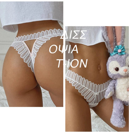 Meet'r Women Sexy Lace Panties Low-waist G String Thong Underwear Female Hollow Out Transparent Temptation Lingerie