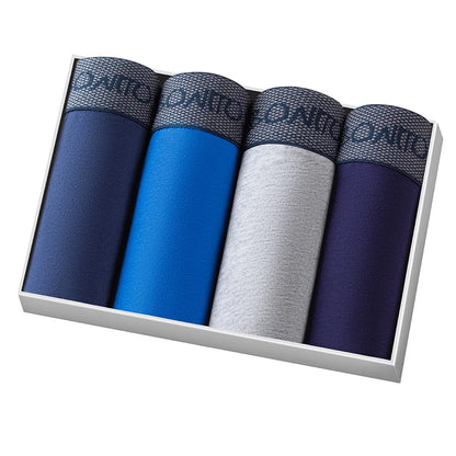 Boxer Shorts Men's Panties Homme Underpants Boxershorts Underwear for Man Cotton Male Couple Sexy Set Calecon Lot Soft Box 4pcs