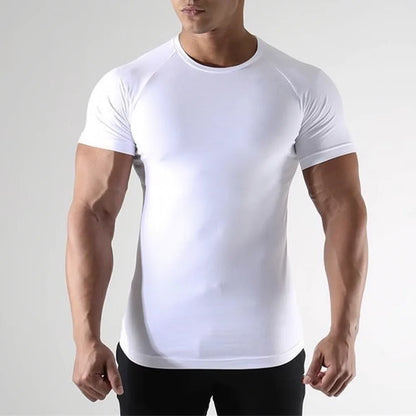 Men Compression Sport T Shirt Short Sleeve Training Fitness Top Tee Man Quick Dry Running Sport T Shirts 2 Pcs