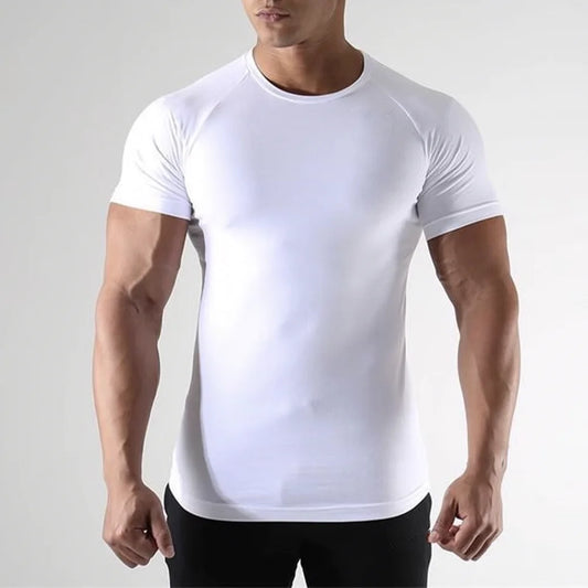 Men Compression Sport T Shirt Short Sleeve Training Fitness Top Tee Man Quick Dry Running Sport T Shirts 2 Pcs