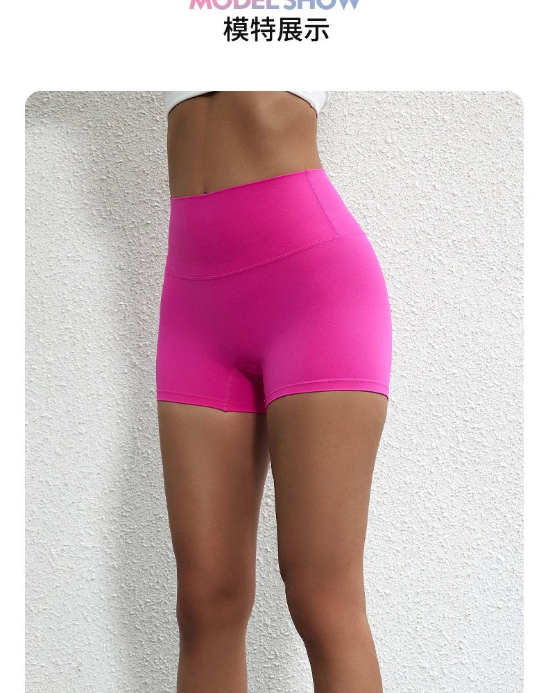 Sexy Solid Color High Waist Athletic Yoga Short Leg Cycling Women Fitness Sport Short Comprehensive Training Jogging Squat Proof