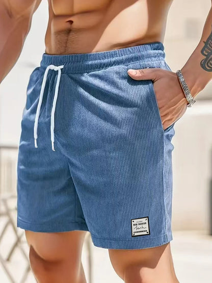 Men's shorts, corduroy, casual five point beach, street, youth, loose and comfortable, student pants