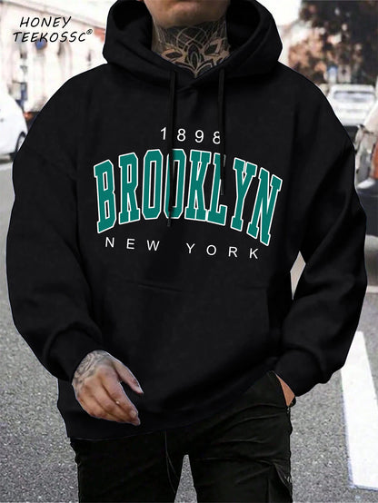 Brooklyn Est 1998 New York Printing Men Hoodies Harajuku Crewneck Hoodie Fashion Oversize Hoody Autumn Comfortable Tracksuit