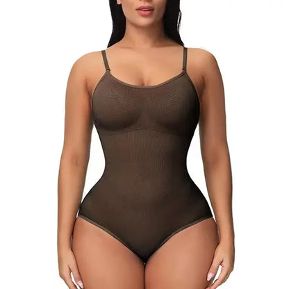 Solid Seamless Brief Shaping Shapewear Bodysuit, Tummy Control Butt Lifting Slimmer Body Shaper, Women's Underwear