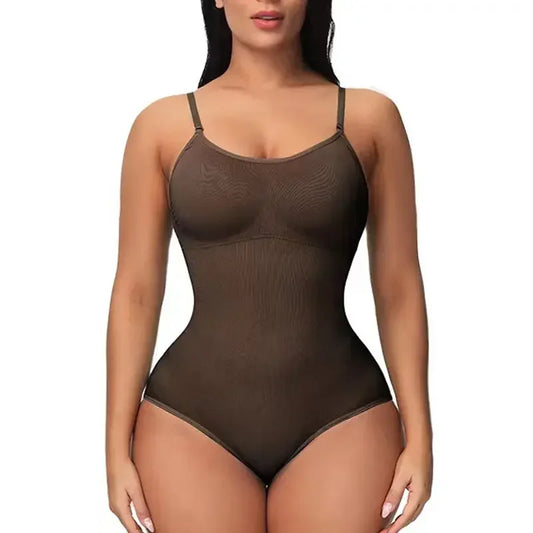 Solid Seamless Brief Shaping Shapewear Bodysuit, Tummy Control Butt Lifting Slimmer Body Shaper, Women's Underwear