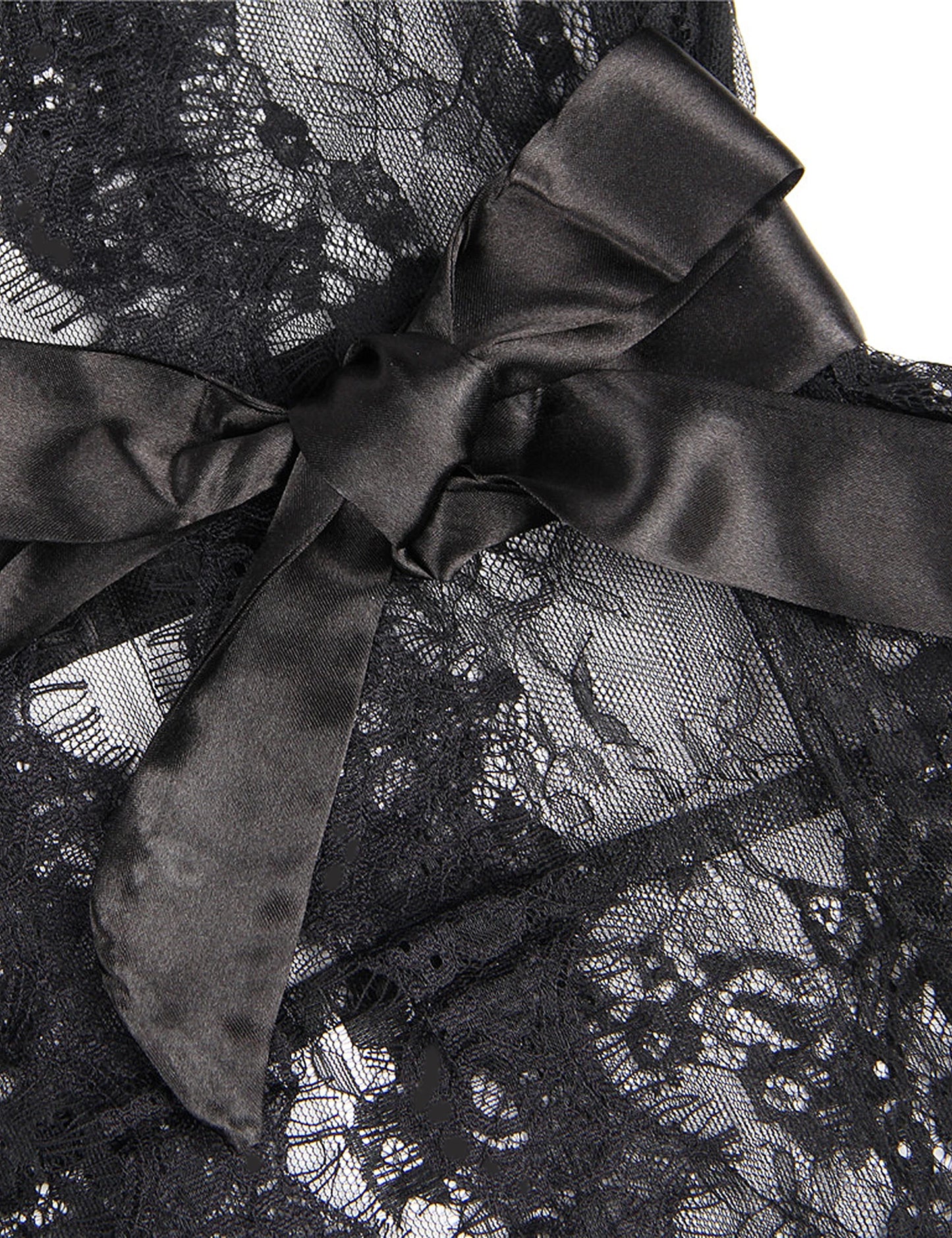 Comeondear Plus Size Babydoll Lace Robe Nightgown With Belts Queen Size Erotic Cardigan Lingerie Mesh Ribbons Sexy Lingerie Set