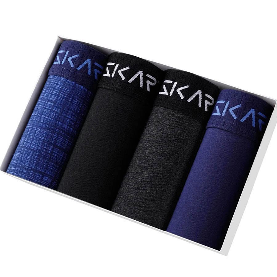 Boxer Shorts Men's Panties Homme Underpants Boxershorts Underwear for Man Cotton Male Couple Sexy Set Calecon Lot Soft Box 4pcs