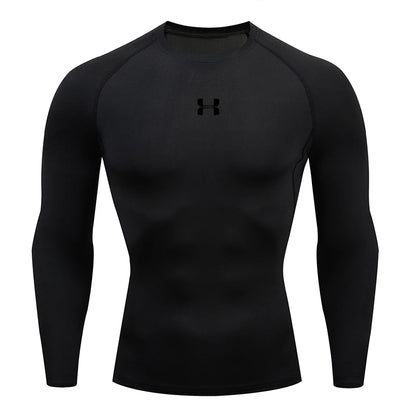 Men's Long Sleeve Compression Shirt, Running Gym Fitness T-Shirt, Athletic Sweatshirt Tops