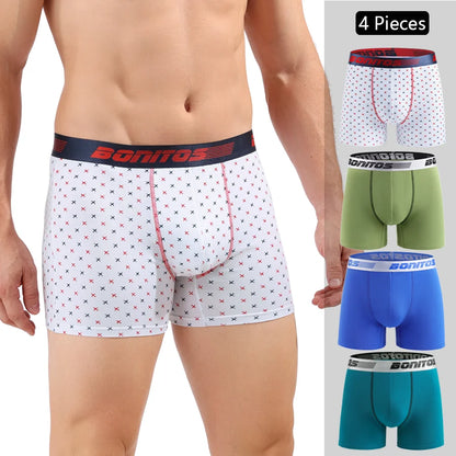 Boxer Shorts Men's Panties Homme Underpants Boxershorts Underwear for Man Cotton Male Couple Sexy Set Calecon Lot Soft Box 4pcs