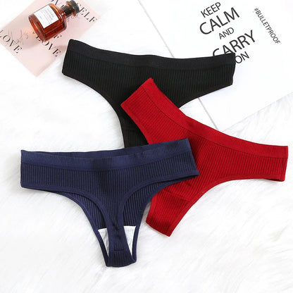 4Pcs Women's Panties G-Strings Set Fashion New Striped Soft Cotton Underwear Sexy Lingerie Sports Breathable Cozy