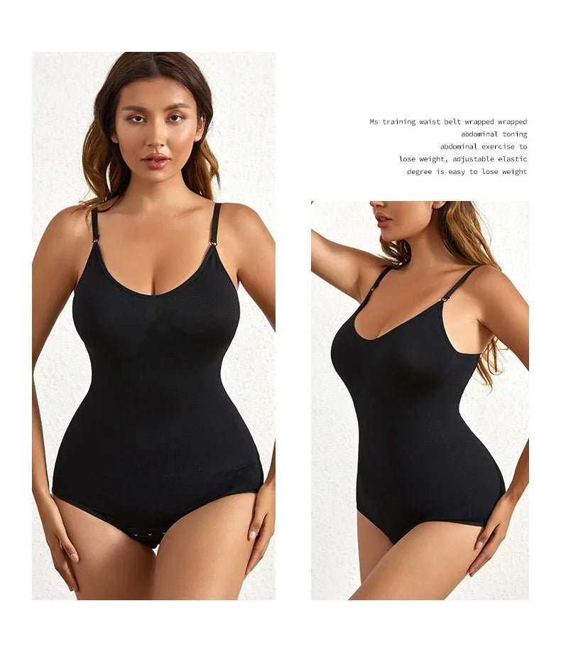 Solid Seamless Brief Shaping Shapewear Bodysuit, Tummy Control Butt Lifting Slimmer Body Shaper, Women's Underwear