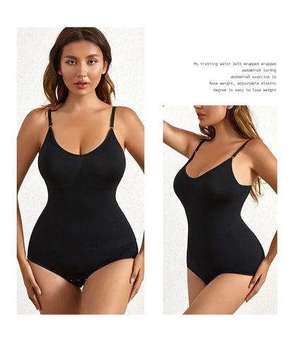 Solid Seamless Brief Shaping Shapewear Bodysuit, Tummy Control Butt Lifting Slimmer Body Shaper, Women's Underwear