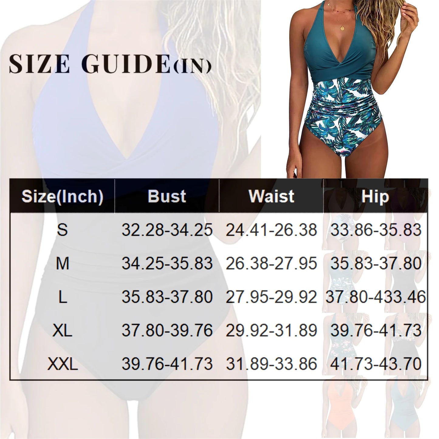 Tummy Control Swimsuit Summer Sexy Cross Front Striped One Piece Beach Halter Neck Ruched Backless Color Block Bathing Suit