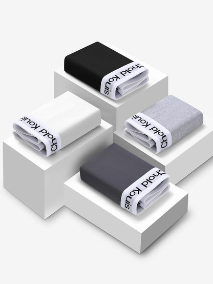 4pcs men's underwear, comfortable, soft breathable athleisure boxer underwear, trendy simple hot-selling men's boxer underwear