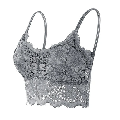 New Women Lace Bras Top Comfortable Bralette Solid Color Sexy Underwear Vest Female Hollow Out Wireless Lingerie Seamless Bra