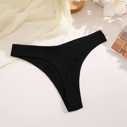 Women Cotton Thongs Female Sexy Low Waist Panties G-String Underwear Thongs Striped Panties Female Underwear T-Back Intimat 4PCS