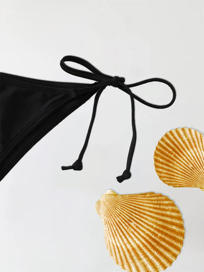 2Pc/Set Fashion Sexy Swimsuit Women Bikinis Set Triangle Swimwear String Beachwear Thong One Piece Suits Brazilian Bikini