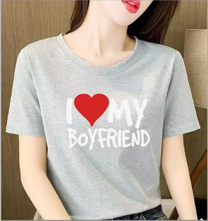 I Love My Husband Boyfriend WOMENS T-SHIRT Tee Birthday Girlfriend Wife Partner Funny Kawaii Clothes Oversized T Shirt Tops Tee