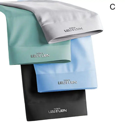 4pcs Boxer Shorts Men's Ice Silk Underwear Cool Underpants Breathable Sexy Thin Panties U Convex Lingerie Wholesale Lots L-6XL
