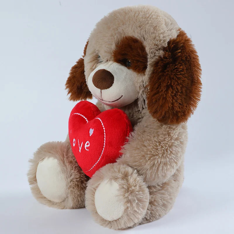 25CM Cute Heart Bear Dog Plush Toys Red Heart Print Love Creative Animal Stuffed Doll For Lovers Valentine's Day Gifts