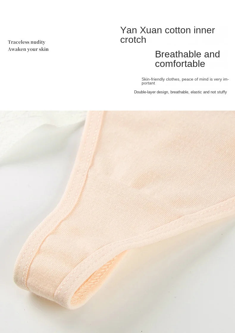 4PCS Sexy WOMEN'S Cotton Thong Underwear for Europe and the United States 22 to 34 Inch Waist Women