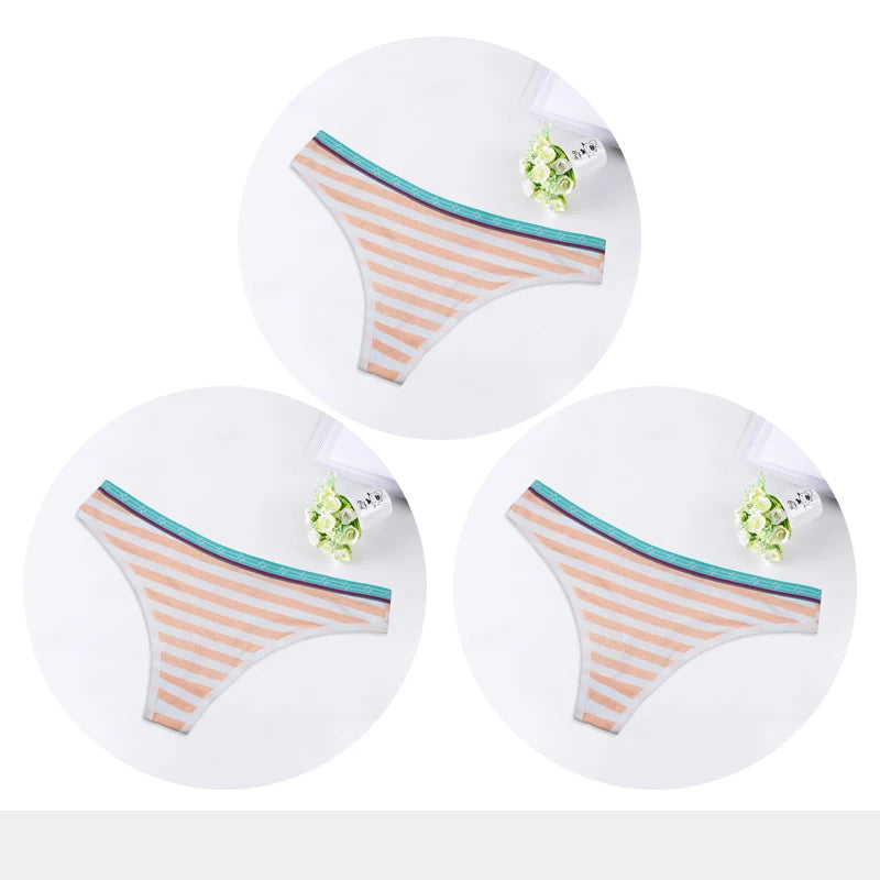 Sexy G-String Cotton Women's Panties Underwear for Women Ladies Thong T-back Briefs Girls Underpants Bikini Lingerie 3 Pcs/lot