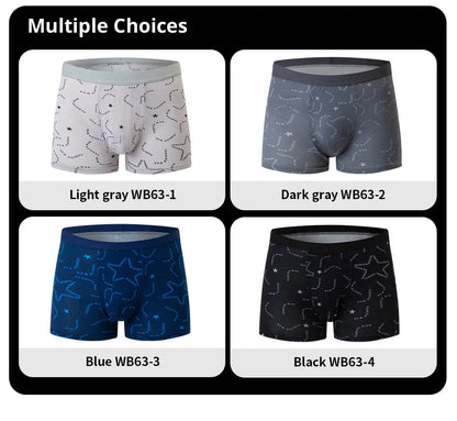 4/5Pcs European and American Size MEN'S Printed Fashion Boyshort Comfortable MEN'S Waist plus Size Underwear Sexy Swimming Trunk
