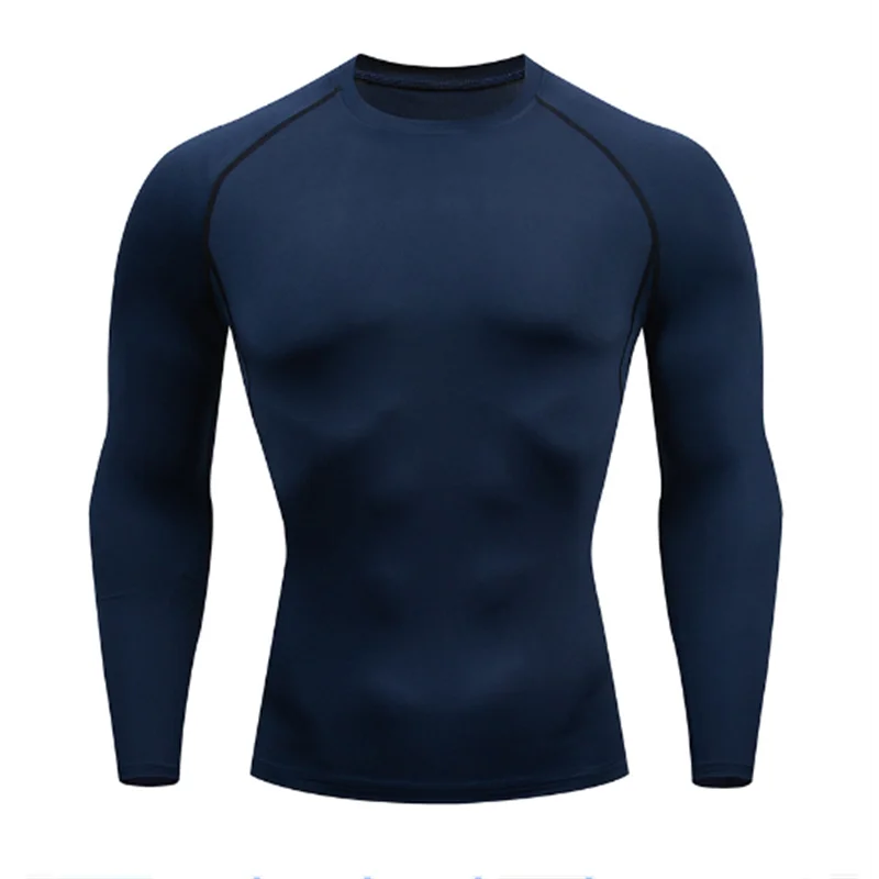 Men Bodybuilding Sports T-Shirt Quick Dry Running Shirt Long Sleeve Compression Top Gym T Shirt Men Fitness Tight Rashgad