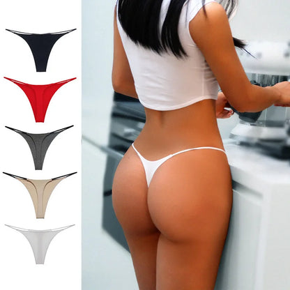 Sexy thong low waist lingerie for women underwear thin belt double layer bikini cotton  panties lenceria femenina tangas mujer