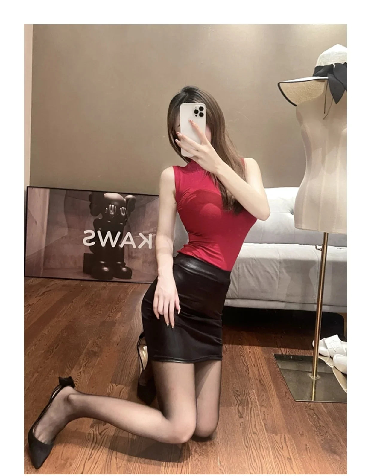 Leather Matte Slim Mini Sexy Fashion PU Hot Short High Waist Skirt Korean Nightclub Streetwear Wholesale Clothes 7ST