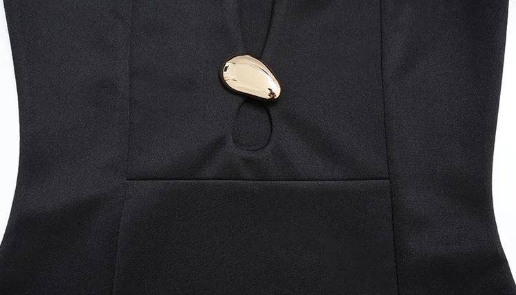 Ahagaga Elegant Women's Mini Dresses Solid Sexy Bodycon Slim Fit Hollow Out Regular Long Flare Sleeve A Line Trend Casual Female