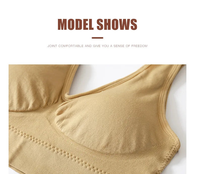 S-7XL Plus Size Thin Non-underwire Bra Zero Bondage Women's UnderwearSports Yoga Wireless Vest Seamless adjustable Brassiere