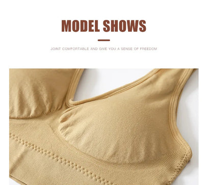 S-7XL Plus Size Thin Non-underwire Bra Zero Bondage Women's UnderwearSports Yoga Wireless Vest Seamless adjustable Brassiere