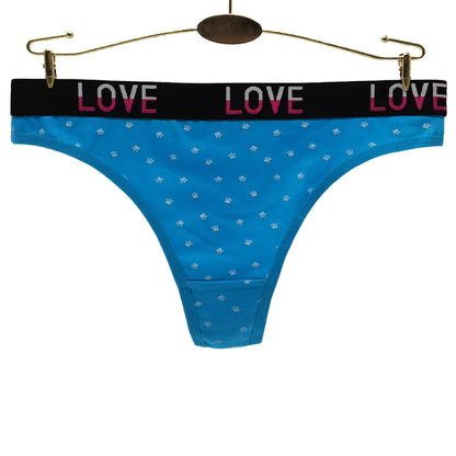 Sexy Women's Thong Cotton G Strings Panties for Ladies Dot Star Printed Tanga Girls Underwear Intimate Underpants 5 pcs/lot