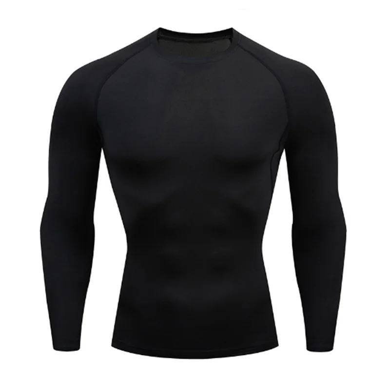 Men Bodybuilding Sports T-Shirt Quick Dry Running Shirt Long Sleeve Compression Top Gym T Shirt Men Fitness Tight Rashgad