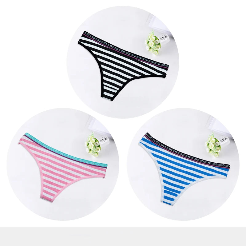 Sexy G-String Cotton Women's Panties Underwear for Women Ladies Thong T-back Briefs Girls Underpants Bikini Lingerie 3 Pcs/lot
