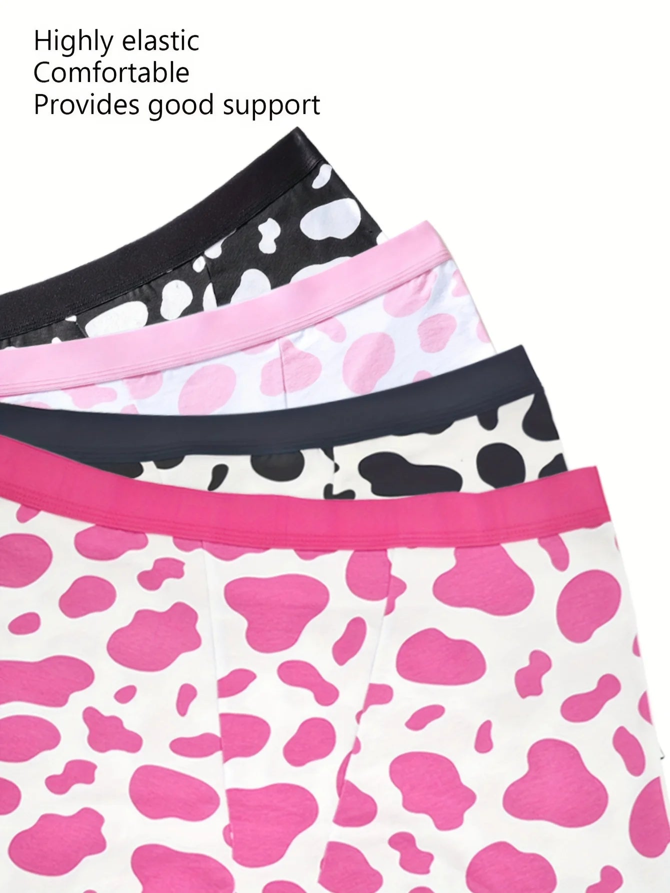 Random color: 3 stripes of cow print, widened waist, seamless, breathable, briefs, women's underwear, sporty women's thin style
