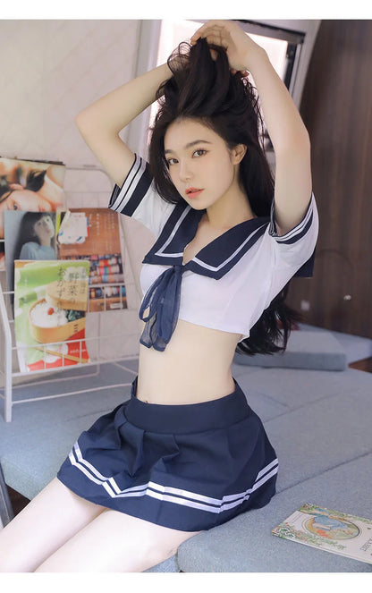 Hot Babydoll Schoolgirl Uniform Cosplay Costume Babydoll Lingerie Sex Role Play Exotic Lingerie Women Maid Outfit Dancewear
