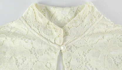 Ahagaga Sexy Lace Women's Mini Dresses Solid Sheer Hollow Out Turtleneck Long Flare Sleeves Sheath Bodycon Streetwear Vestidos