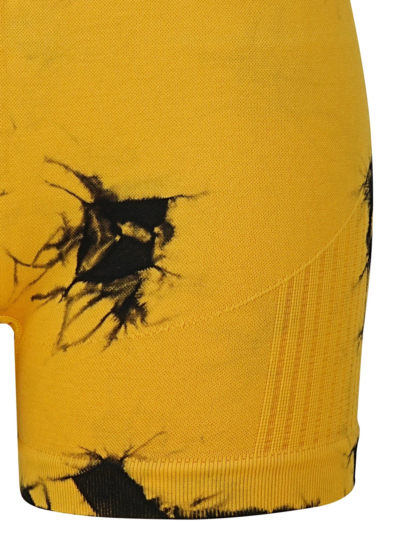 Popular yellow tie-dye suit, breathable nylon material, slanted shoulders, three-point shorts, a good choice for yoga running