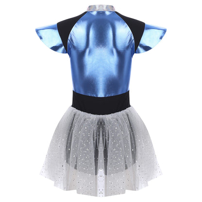 Adult Silver Astronaut Costume Women Alien Tutu Dress Suit Space Cadet Tulle Skirt Jumpsuit Halloween Cosplay Party Dress Up