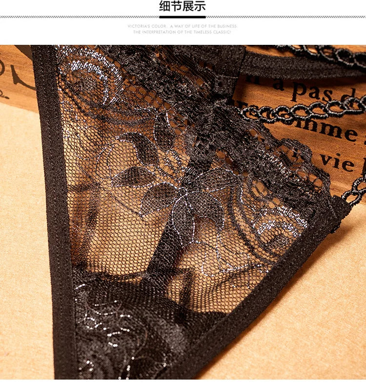 Sexy Ultra Thin Lace Fashion Thong Ladies Sexy Transparent T-Line Panties Low Rise Sexy Underwear Women