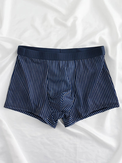 Men's underwear, soft and comfortable boxer briefs, 5PCS casual men's striped boxer briefs